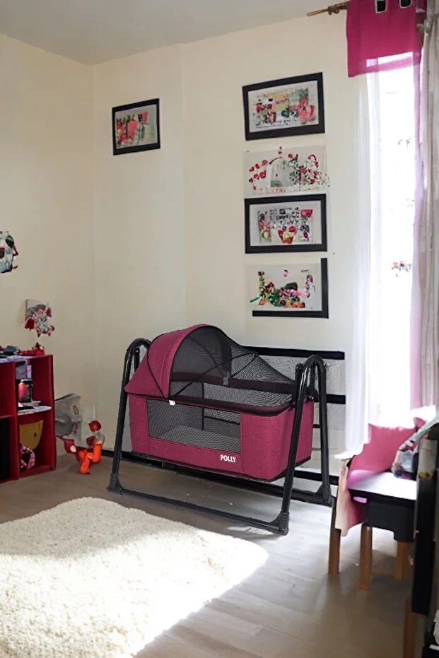 Keten Fileli Silinebilir Portatif Sallanır Anne Yanı Beşik Sepet Beşik Hamak Beşik